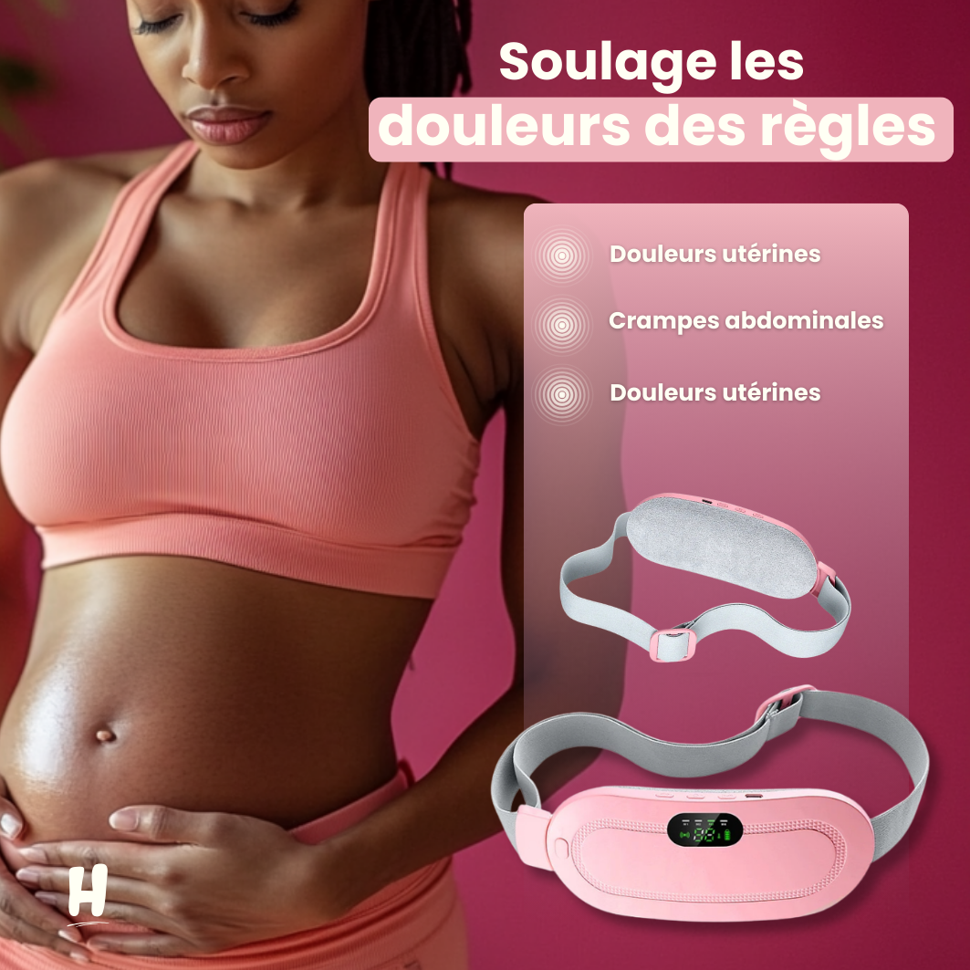 CEINTURE VIBRANTE CHAUFFANTE ANTI DOULEUR MENSTRUELLES