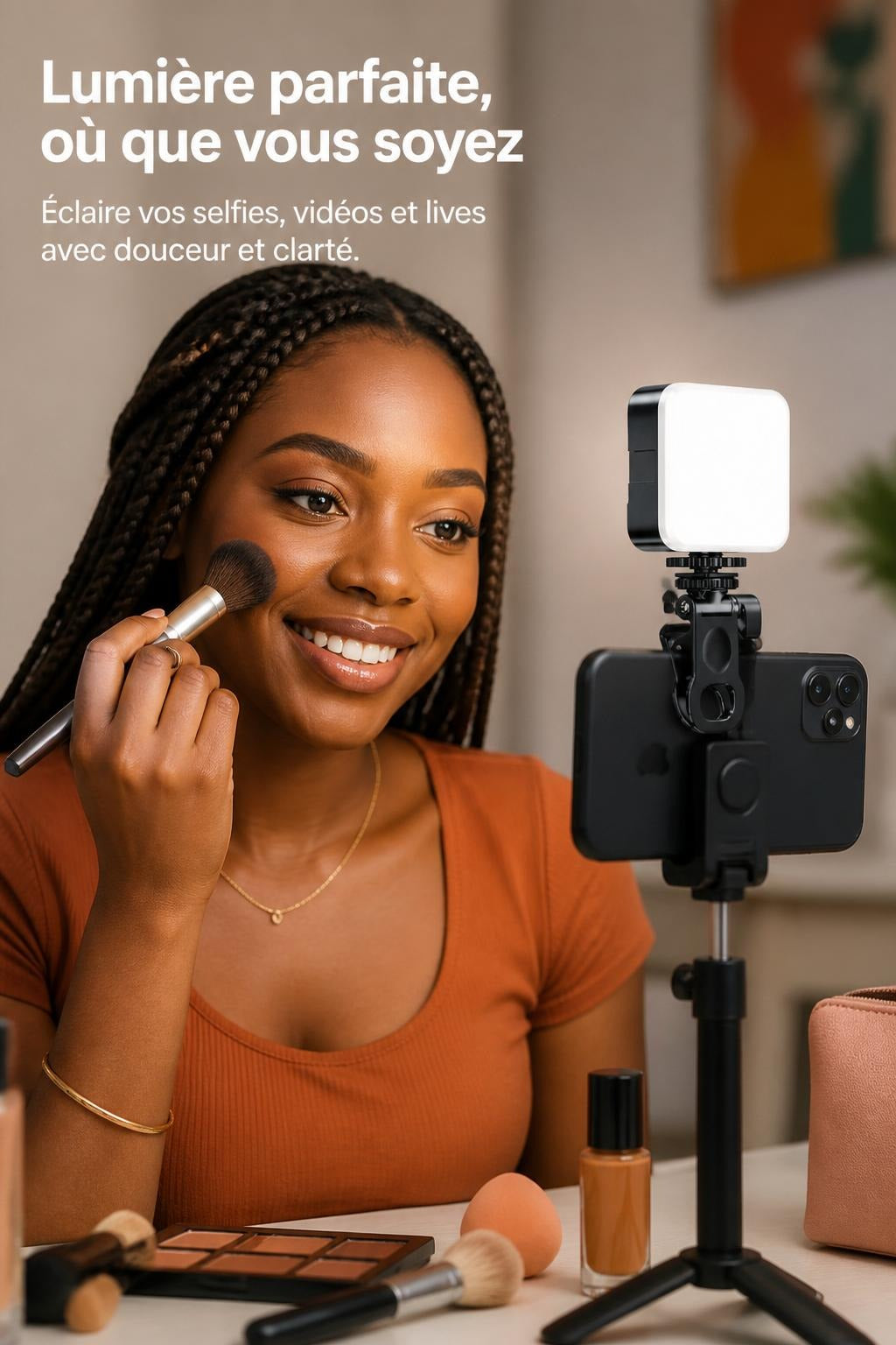 Lampe de remplissage pour téléphone portable, éclairage portable, photographie RGB, poche, diffusion en direct